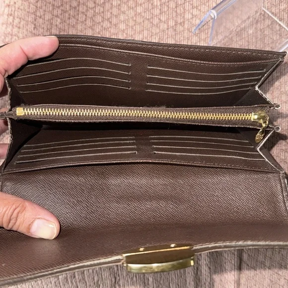 LOUIS VUITTON DAMIERE EBENE PORTEFEUILLE SISTINA LONG WALLET - Picture 9 of 9